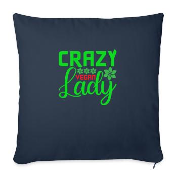 Crazy Vegan Lady - Housse de coussin décorative 45 x 45 cm - bleu marine - Devant