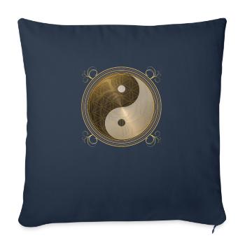 golden Dragon Yin Yang flower of live sun energy - Sofakissenbezug 45 x 45 cm - Navy - Vorne