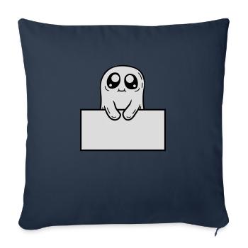 Ghost Shows Shield Cartoon - Sofa pillowcase 17,3'' x 17,3'' (45 x 45 cm) - navy - Front