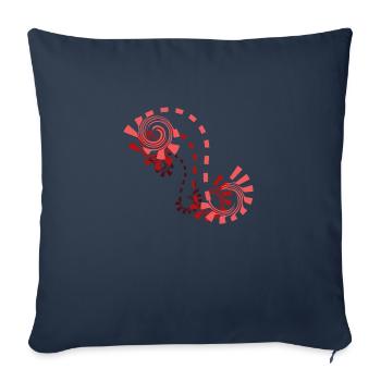 rotes ornament schattiert - Sofakissenbezug 45 x 45 cm - Navy - Vorne