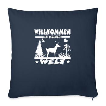 Reh - Sofakissenbezug 45 x 45 cm - Navy - Vorne