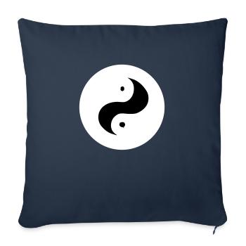 Yin Yang Sign Symbol Peace Happiness Vector 5 - Sofa pillowcase 17,3'' x 17,3'' (45 x 45 cm) - navy - Front