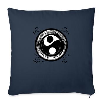 Yin Yang Sign Symbol Peace Happiness Vector 6 - Sofa pillowcase 17,3'' x 17,3'' (45 x 45 cm) - navy - Front