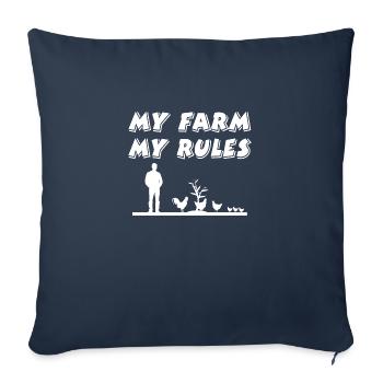 Ferme - Housse de coussin décorative 45 x 45 cm - bleu marine - Devant