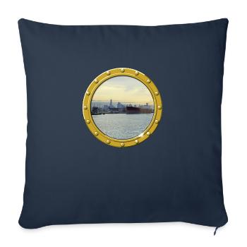 New York Oil Port - Sofa pillowcase 17,3'' x 17,3'' (45 x 45 cm) - navy - Front