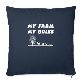 Ferme - Housse de coussin décorative 45 x 45 cm - bleu marine - Devant