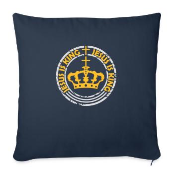 jesus is king quote - Sofa pillowcase 17,3'' x 17,3'' (45 x 45 cm) - navy - Front