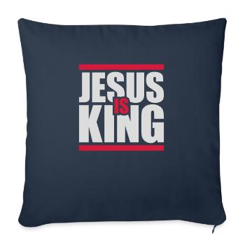 jesus is king quote - Sofa pillowcase 17,3'' x 17,3'' (45 x 45 cm) - navy - Front