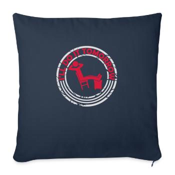 Citation de Do It Tomorrow - Housse de coussin décorative 45 x 45 cm - bleu marine - Devant