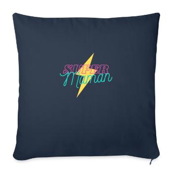 une super maman - Housse de coussin décorative 45 x 45 cm - bleu marine - Devant