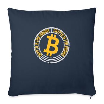 crypto is for virgins - Sofa pillowcase 17,3'' x 17,3'' (45 x 45 cm) - navy - Front