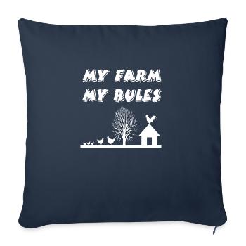 Ferme - Housse de coussin décorative 45 x 45 cm - bleu marine - Devant