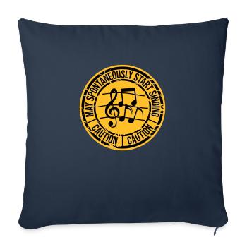 may spontaneously start singing - Sofa pillowcase 17,3'' x 17,3'' (45 x 45 cm) - navy - Front