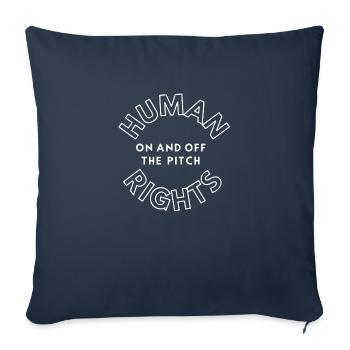 Droits de l’homme, Qatar, Coupe du Monde, Football - Housse de coussin décorative 45 x 45 cm - bleu marine - Devant