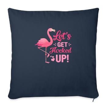 Let's get flocked up Flamingo - Housse de coussin décorative 45 x 45 cm - bleu marine - Devant