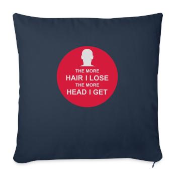 J’ai plus de tête - Housse de coussin décorative 45 x 45 cm - bleu marine - Devant