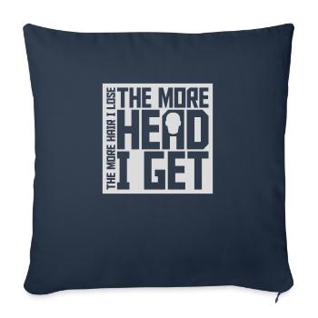 J’ai plus de tête - Housse de coussin décorative 45 x 45 cm - bleu marine - Devant