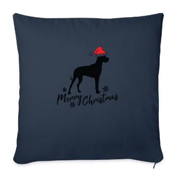Joyeux Noël Grand Dague - Housse de coussin décorative 45 x 45 cm - bleu marine - Devant