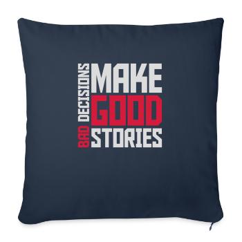 Mauvaises décisions Bonnes histoires - Housse de coussin décorative 45 x 45 cm - bleu marine - Devant
