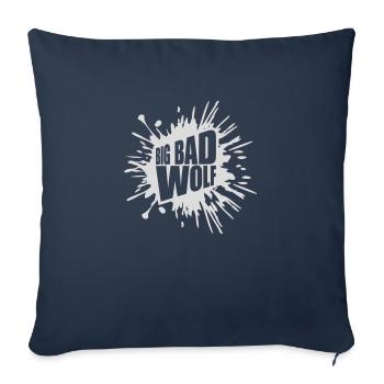 Citation du Grand Méchant Loup - Housse de coussin décorative 45 x 45 cm - bleu marine - Devant