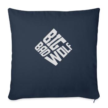 Citation du Grand Méchant Loup - Housse de coussin décorative 45 x 45 cm - bleu marine - Devant