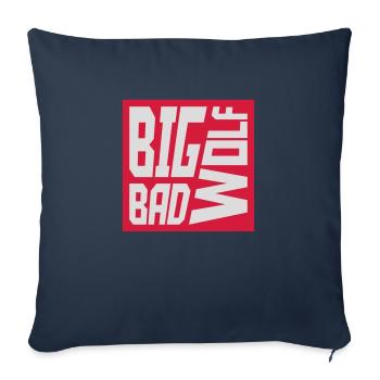 Citation du Grand Méchant Loup - Housse de coussin décorative 45 x 45 cm - bleu marine - Devant