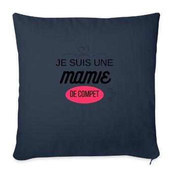 je suis une mamie de compet - Housse de coussin décorative 45 x 45 cm - bleu marine - Devant