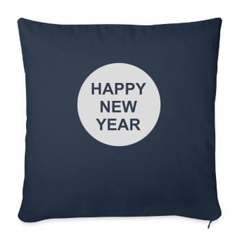 Citation Bonne année - Housse de coussin décorative 45 x 45 cm - bleu marine - Devant