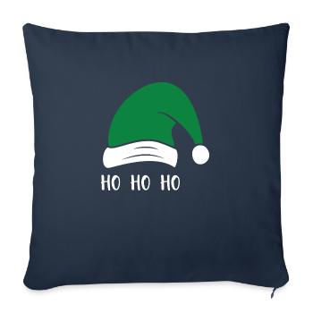 HO HO HO - Housse de coussin décorative 45 x 45 cm - bleu marine - Devant