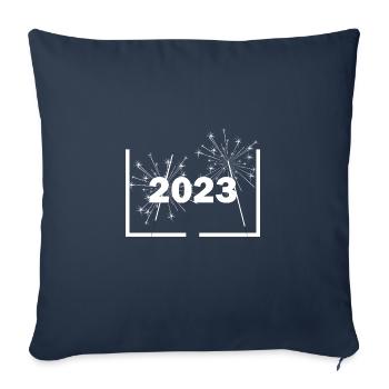 New Year's Eve 2023 - Sofa pillowcase 17,3'' x 17,3'' (45 x 45 cm) - navy - Front
