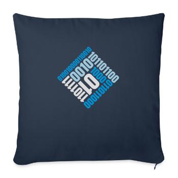 Binary Code Program Language - Sofa pillowcase 17,3'' x 17,3'' (45 x 45 cm) - navy - Front