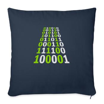 Binary Code Program Language - Sofa pillowcase 17,3'' x 17,3'' (45 x 45 cm) - navy - Front