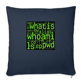 Linux Nerd – Kommandozeilen-Wortwolke für Terminal - Sofakissenbezug 45 x 45 cm - Navy - Vorne