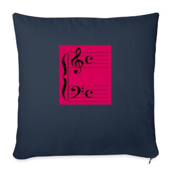 Clefs musicales - Housse de coussin décorative 45 x 45 cm - bleu marine - Devant