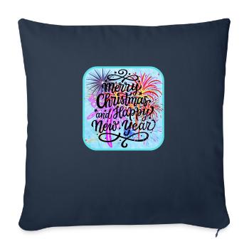 Frohe Weihnachten, Frohes Neues Jahr - Sofakissenbezug 45 x 45 cm - Navy - Vorne
