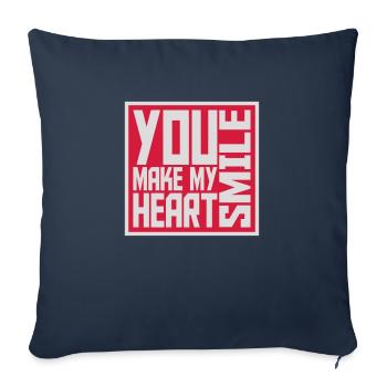 Faire sourire mon cœur - Housse de coussin décorative 45 x 45 cm - bleu marine - Devant