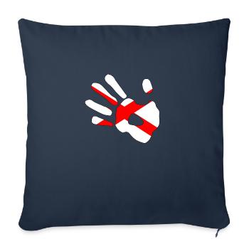 Silhouette d’impression de main du drapeau de St Patrick - Housse de coussin décorative 45 x 45 cm - bleu marine - Devant