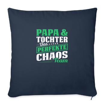 Papa et fille L’équipe de chaos parfaite - Housse de coussin décorative 45 x 45 cm - bleu marine - Devant