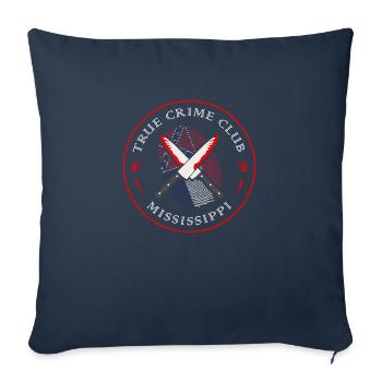 True Crime Club Mississippi, Murderino Murder Show - Sofa pillowcase 17,3'' x 17,3'' (45 x 45 cm) - navy - Front