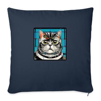 CoolCat 4 - Housse de coussin décorative 45 x 45 cm - bleu marine - Devant