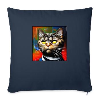 Cool Cat 5 - Housse de coussin décorative 45 x 45 cm - bleu marine - Devant
