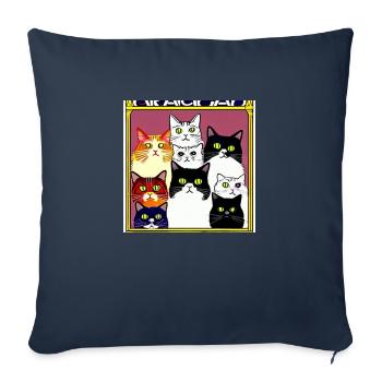 Photo de groupe - Housse de coussin décorative 45 x 45 cm - bleu marine - Devant