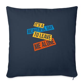Journée Laissez-moi tranquille - Housse de coussin décorative 45 x 45 cm - bleu marine - Devant