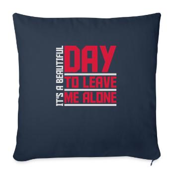 Journée Laissez-moi tranquille - Housse de coussin décorative 45 x 45 cm - bleu marine - Devant