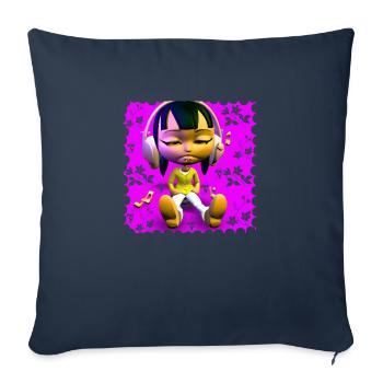 ILLUSTRATION MUSICALE AMUSANTE 11 - Housse de coussin décorative 45 x 45 cm - bleu marine - Devant