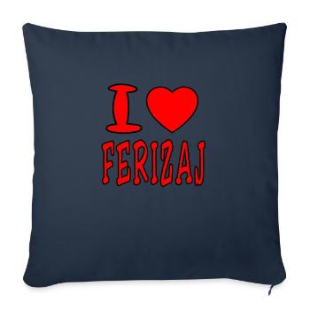 Ferizaj, Kosova, Prishtina, Prizreni, Shiptar - Housse de coussin décorative 45 x 45 cm - bleu marine - Devant