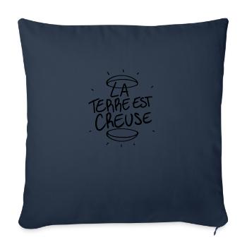 La terre est creuse - Housse de coussin décorative 45 x 45 cm - bleu marine - Devant