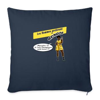 Les Hommes préfèrent les rondes 04 - Housse de coussin décorative 45 x 45 cm - bleu marine - Devant