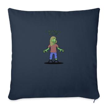 Je meurs d’envie de te rencontrer zombie - Housse de coussin décorative 45 x 45 cm - bleu marine - Devant