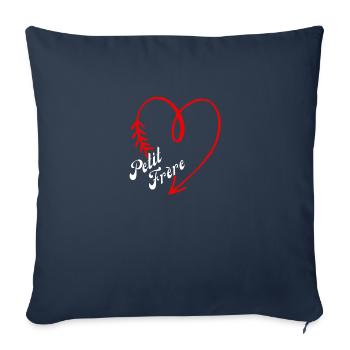 petit frère cœur - Housse de coussin décorative 45 x 45 cm - bleu marine - Devant